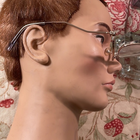 Vintage Stylish Gold Metal Frame Women's Makeup Magnifying Flip Down Glasses - Picture 3 of 8